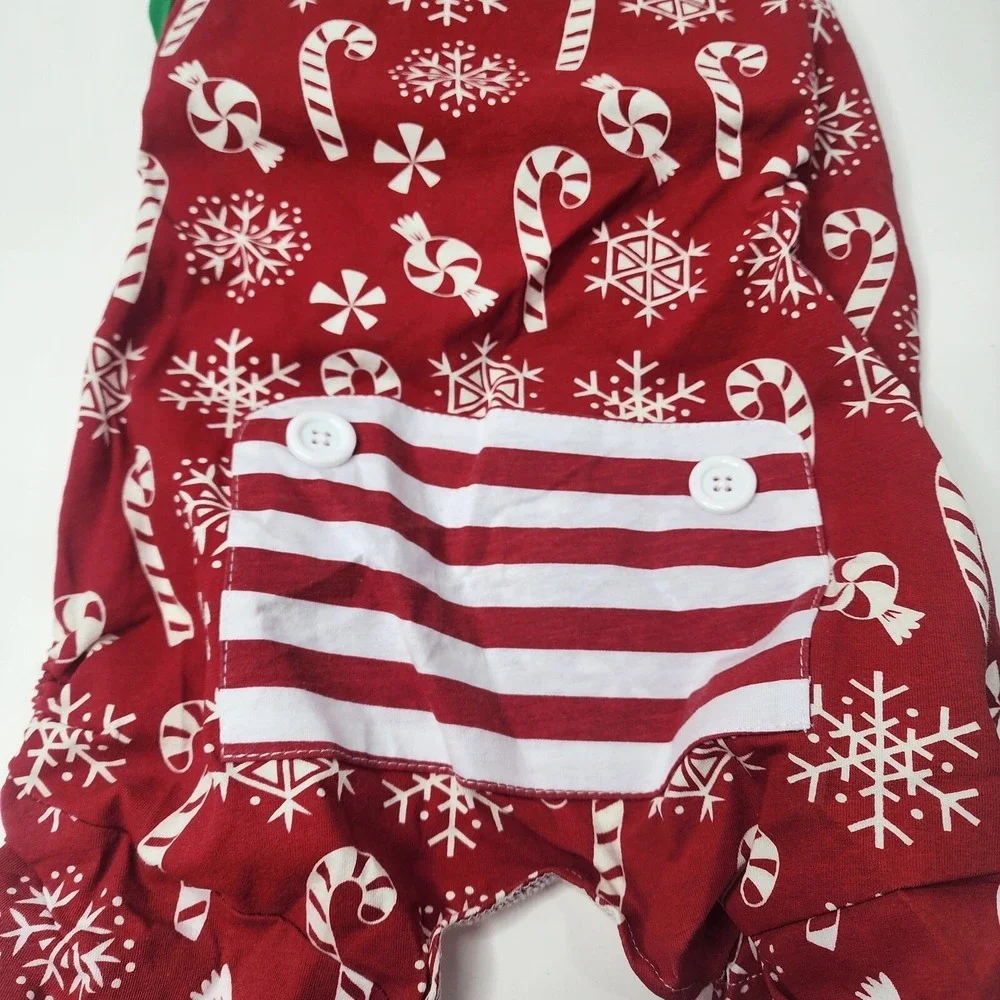 Target Holiday Dog Pet Pajamas Costume Snowflake & Candy Cane Medium New 50 lbs